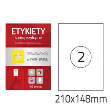 Etykiety samoprzylepne A4 100 arkuszy 210 x 148