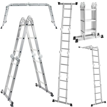 DRABINA WIELOFUNKCYJNA 4X3 SKŁADANA 5W1 WZMOCNIONA