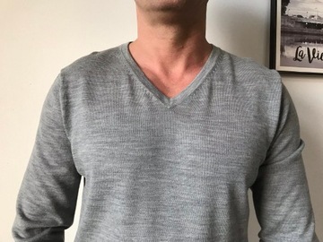 H&M sweter męski 100%wełna merino rozmiar:L