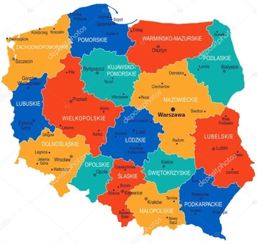 Пробковая карта Польши - 90x90см - много узоров