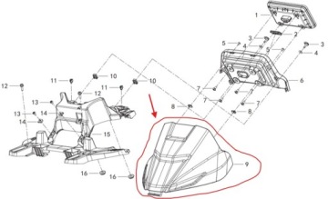 КРЫШКА КОРПУСА ОБТЕКАТЕЛЯ СПИДОМЕТРА QJMOTOR QJ MOTOR SFA 1000