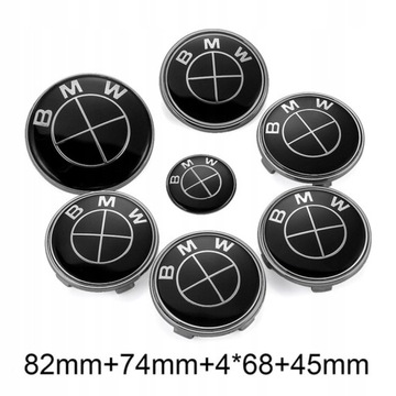 BMW LOGO EMBLEMAT ZNACZEK 7 SZTUK KOMPLET