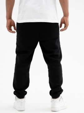 SPODNIE DRESOWE MĘSKIE Z NASZYWKĄ Ze Ściągaczem BAWEŁNIANE JIGGA Czarne XL