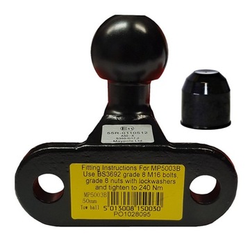 УНИВЕРСАЛЬНЫЙ КОВАННЫЙ ШАР 3500 КГ SPACE 90 Буксирный крюк 2 отверстия