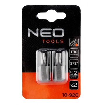 Бита TORX T30 x 30 мм, S2 x 2 шт., NEO 10-920