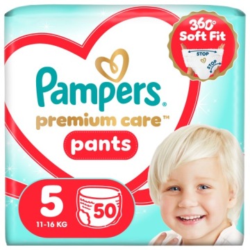 Трусики-підгузки Pampers Premium Care Розмір 5, 50 шт., 11 кг-17 кг