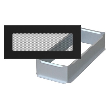 ZESTAW KRATKA KOMINKOWA + KIESZEŃ 11X24 CZARNA