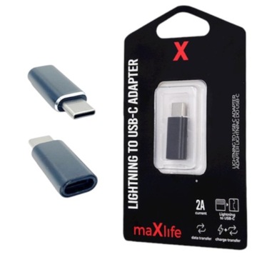 Adapter Przejściówka Lightning do USB-C Maxlife Ładowanie i przesył danych