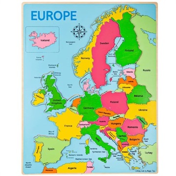 Mapa Europy drewniana układanka 25 el. Bigjigs