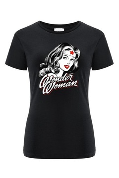 Koszulka damska Wonder Woman 023 DC Czarny Rozmiar 3XL