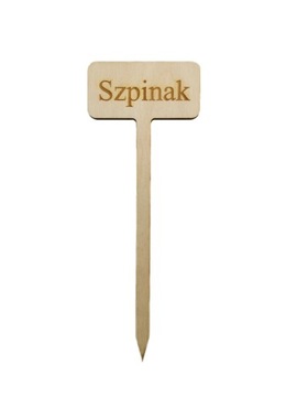 Drewniana tabliczka do oznaczania roślin Szpinak