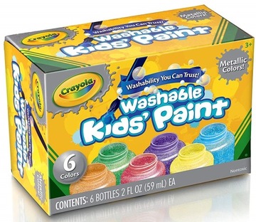 Farby Farbki Crayola 6 Kolorów Metaliczne 6x59ml