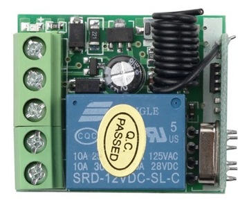 Реле 1-канальное 12В 433МГц + корпус