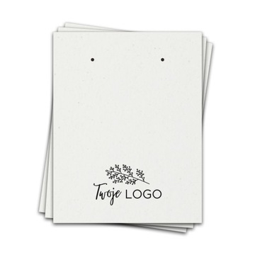 100x metki do kolczyków z logo białe 250g, 7x9cm