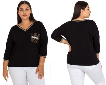 Codzienna Bluzka Damska PLUS SIZE dekolt w serek