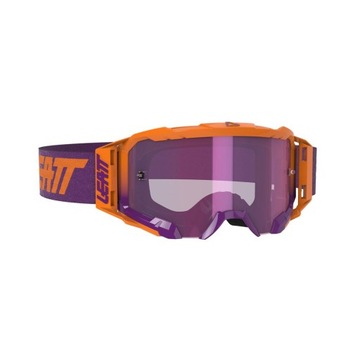 GOGLE LUSTRZANE LEATT VELOCITY 5.5 IRIZ GOGGLE NEON ORANGE LENS PURPLE 78%