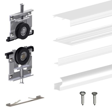 System przesuwny szafa 2skrzydła 18mm, biały 1,8m
