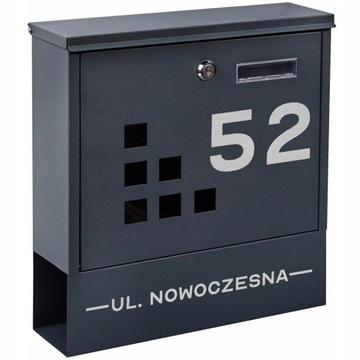 SKRZYNKA POCZTOWA NA LISTY Z WIZJEREM + NAPIS ADRES ANTRAYCTOWA DUŻA WZORY