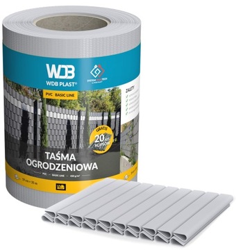 TAŚMA OGRODZENIOWA 19cmx35m SZARA OGRODZENIE