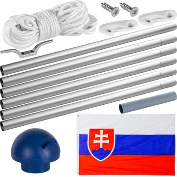 ФЛАГОВАЯ МАЧТА 6,5М ФЛАГОВАЯ МАЧТА + ФЛАГ СЛОВАКИИ