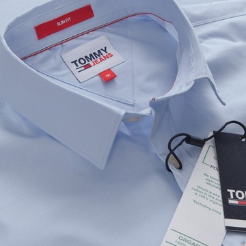 Tommy Jeans koszula męska Tommy Hilfiger Slim Fit Błękitna r. XL