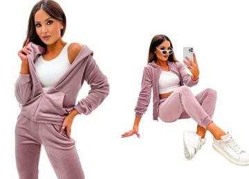 WELUROWY KOMPLET DRESOWY SPODNIE BLUZA ROZPINANA M