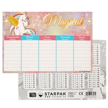 PLAN LEKCJI TABLICZKA MNOŻENIA A5 UNICORN