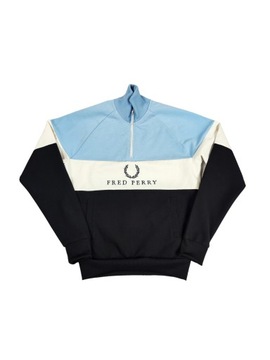 BLUZA FRED PERRY CREWNECK SPELLOUT ROZPINANA 1/4 r. S