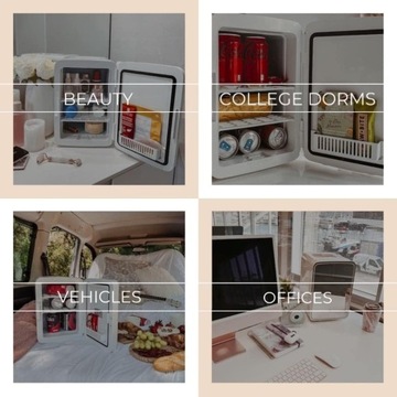 MINI LODÓWKA PRZENOŚNA 8 LITROW 12V 230V OŚWIETLENIE LUSTRA LED