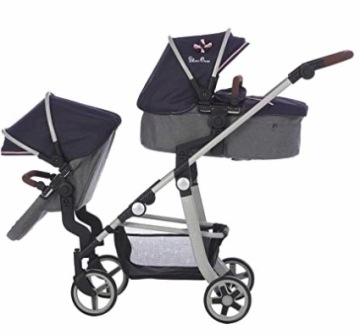 Коляска Alice Black Doll в розовый горошек