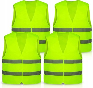4x Kamizelki ostrzegawcze do samochodu odblaskowa