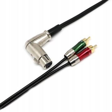 2 HIFI 90°3 Pin żeńskie XLR do 2 podwójnych