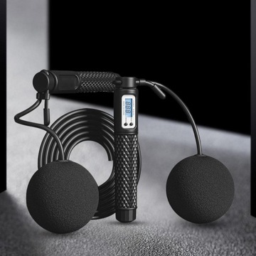 Ważona bezprzewodowa skakanka z licznikiem B Czarna lina o długości 3 m