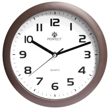 Zegar ścienny Perfect brązowy 25cm + Bateria AA