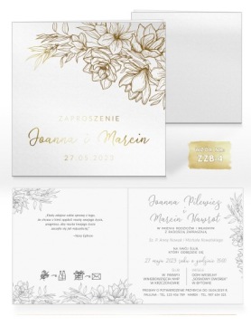 ПОЗОЛОЧЕННЫЕ свадебные приглашения + КОНВЕРТ + ПЕРСОНАЛИЗАЦИЯ + БУМАГА 350Г