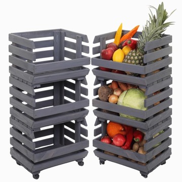 Skrzynie na warzywa regał na warzywa owoce skrzynka regał 3x37cm KÓŁKA