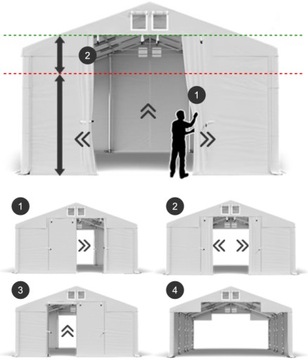 Палатка для хранения 6x8 [2,5 м] Industrial DAS 560 Вт