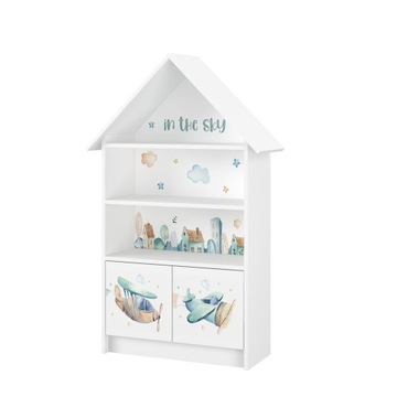 Regał dziecięcy BOO DOMEK biały-samoloty 125cm