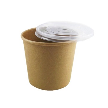 Kubek papierowy 450 ml kraft + wieczka 50 szt.