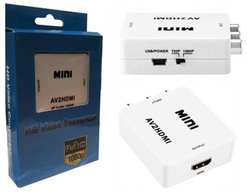 Adapter konwerter sygnału AV 3x RCA Cinch do HDMI