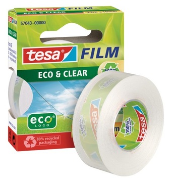 Taśma klejąca biurowa tesa eco&clear przezroczysta szkolna 33mx19mm
