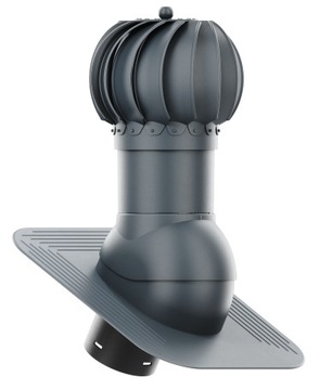 ВРАЩАЮЩИЙСЯ ВЕНТИЛЯЦИОННЫЙ КАМИН под рубероидной черепицей