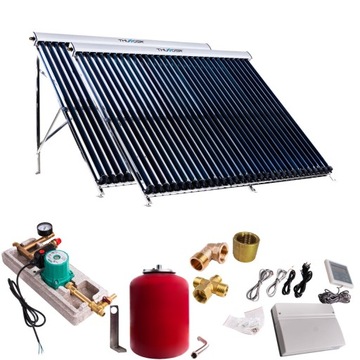 EKOLOGICZNY ZESTAW SŁONECZNY SOLARNY 2X30 RUR PRÓŻNIOWY KOLEKTOR NIERDZEWNY