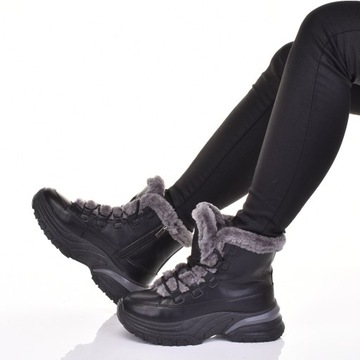 ЖЕНСКИЕ КОЖАНЫЕ СПОРТИВНЫЕ БОТИНКИ ЗИМНЯЯ УТЕПЛЕННАЯ ОБУВЬ НА МЕХЕ