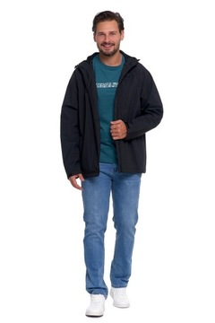 KURTKA PRZECIWDESZCZOWA Z KAPTUREM WIATRÓWKA LEKKA UNISEX MORAJ CZARNA XXL