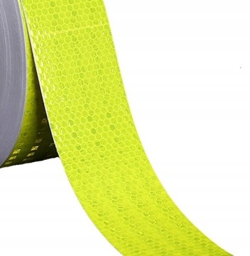 TAŚMA ODBLASKOWA SAMOPRZYLEPNA OSTRZEGAWCZA 10M x 5CM ZIELONA FLUO ROLKA
