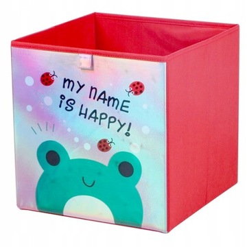 KOSZ POJEMNIK PUDEŁKO NA ZABAWKI Happy Żabka 30x30x30