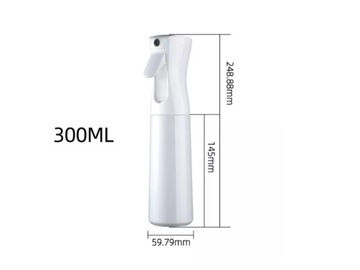 Butelka z rozpylaczem 300ml Biała, spryskiwacz do włosów, atomizer