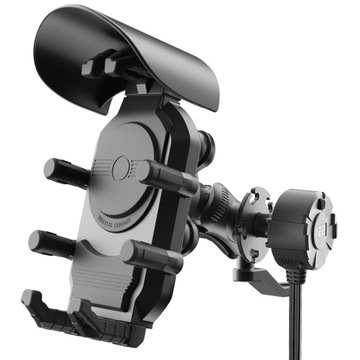 ŁADOWARKA INDUKCYJNA USB MOTOCYKLOWY UCHWYT NA TELEFON MOTOR TŁUMIK DRGAŃ