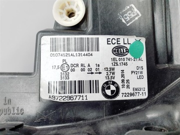 BMW 1 F20 11R+ LEVÝ SVĚTLO PŘEDNÍ XENON ORIG EU !